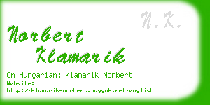 norbert klamarik business card